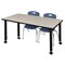 Regency Regency Kee 48 x 24 in. Mobile Adjustable Classroom Table- Maple & 2 Andy 12 in. Stack Chairs- Blue MT4824PLAPCBK45NV - alternate 1